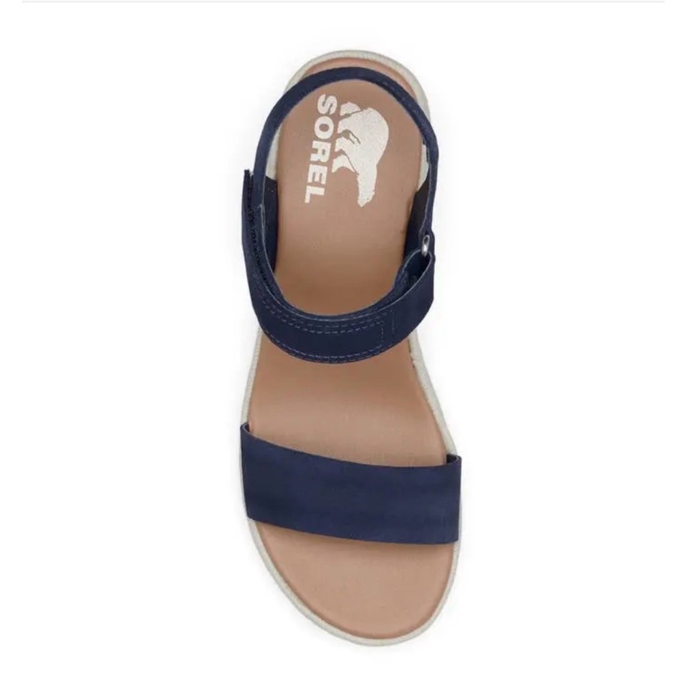 Sorel Navy Espadrille Wedge Sandals - Picture 2 of 4